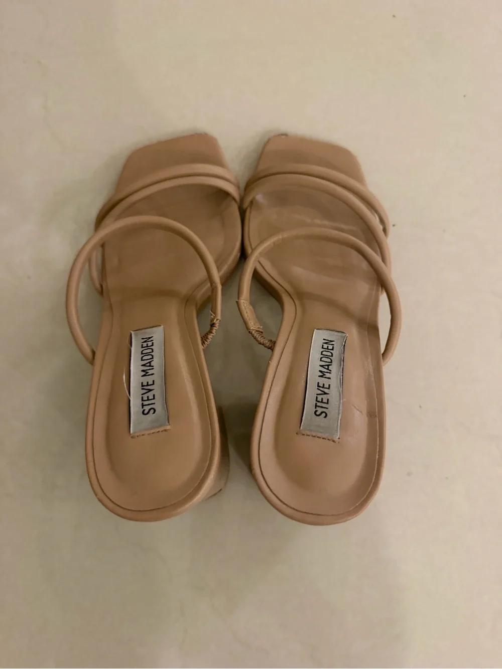 Steve Madden Blush Tan Strappy Block Heel Sandals